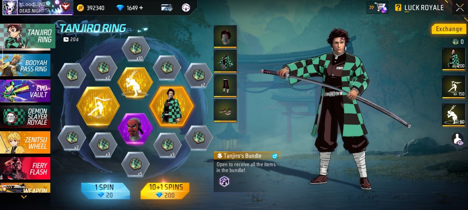 How To Get The Tanjiro Bundle In Free Fire Max