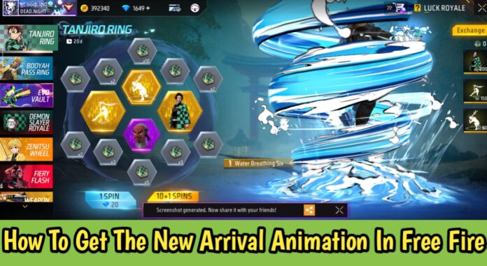 How To Get The New Arrival Animation In Free Fire Max – The Water Breathing Tenth Form : Constant Flux Arrival Animation