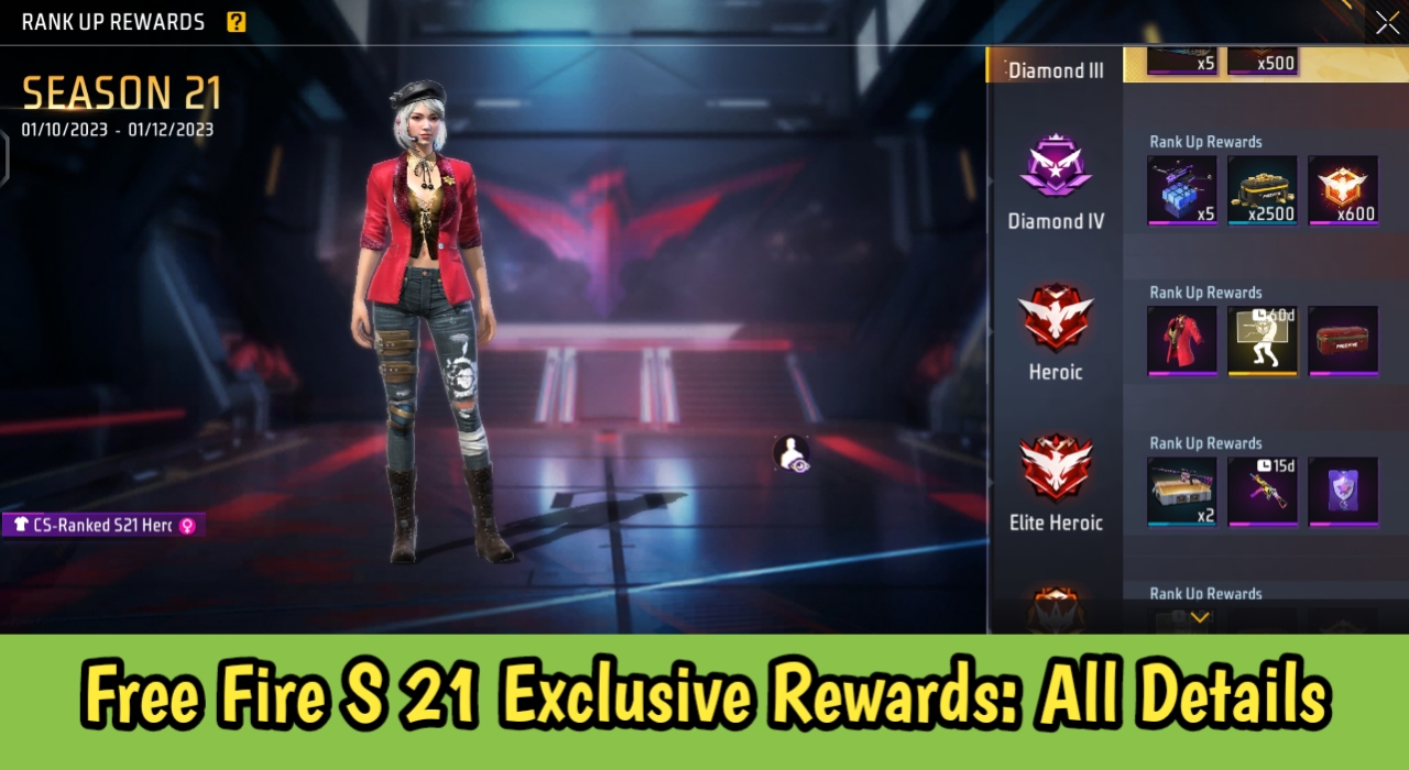 Free Fire Max Season 21 Exclusive Rewards For Players : All Details