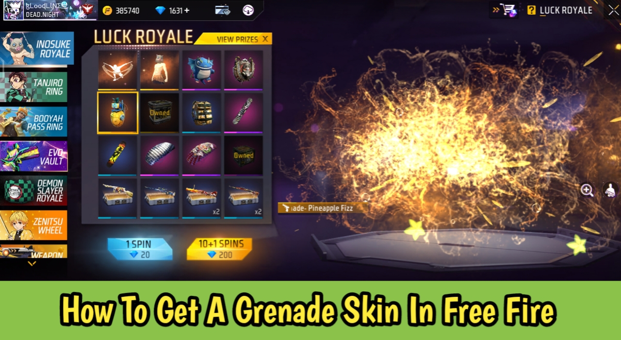 How To Get A Grenade Skin In Free Fire Max