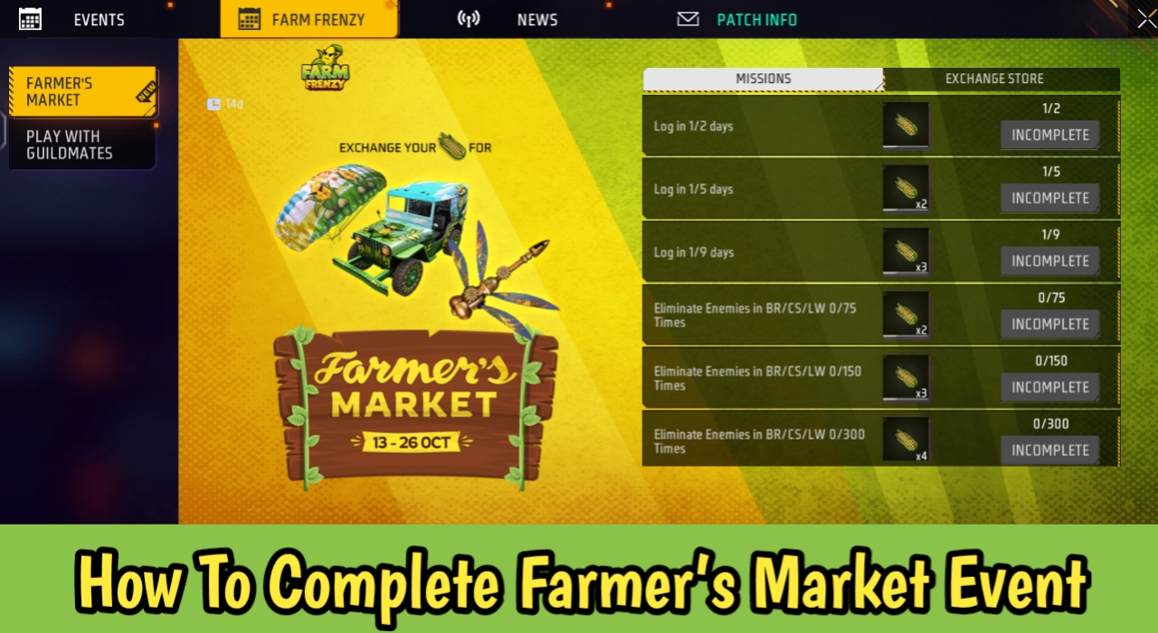 How To Complete Farmer’s Market Event In Free Fire Max