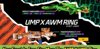 New Event In Free Fire Max: The AWM X UMP Ring