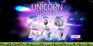 How To Get The Unicorn Top-up Event Items In Free Fire