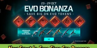 New Event In Free Fire: Evo Bonanza