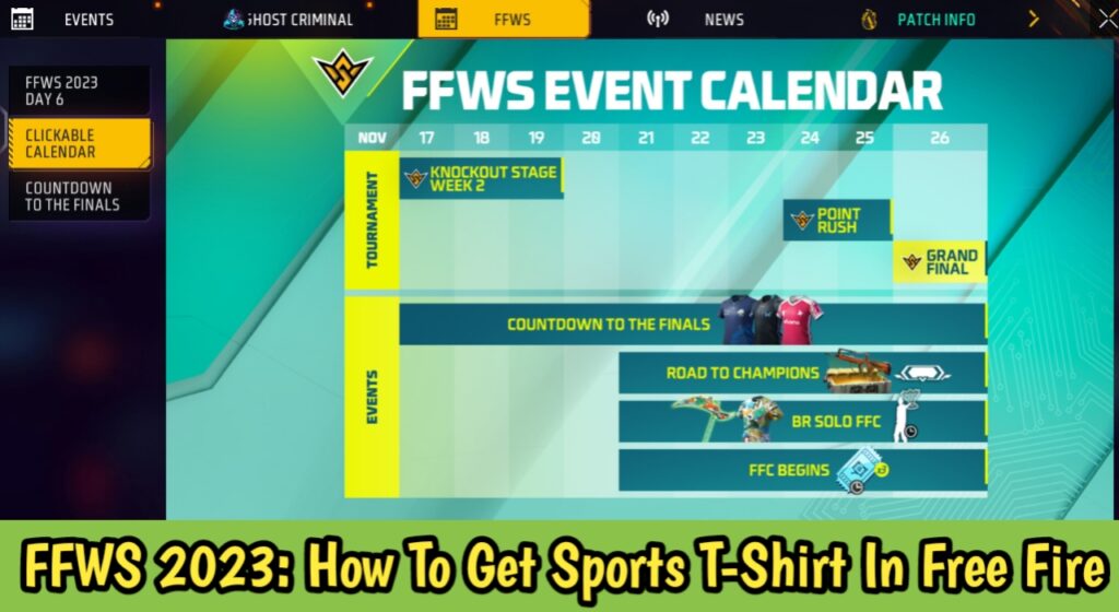 FFWS 2023: How To Get Sports T-Shirt In Free Fire Max?
