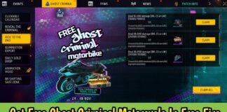 Get Free Ghost Criminal Motorcycle In Free Fire