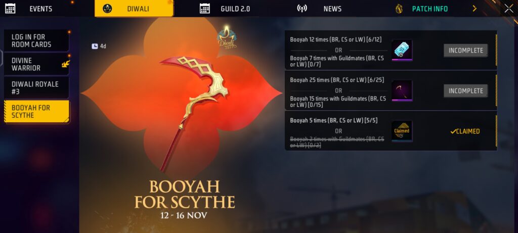 Get A Free Scythe In Free Fire For Just Winning Matches