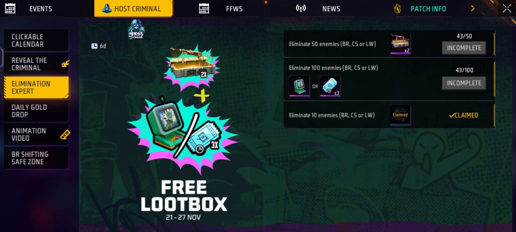 Get A Free Lootbox In Free Fire Completing Just Simple Tasks