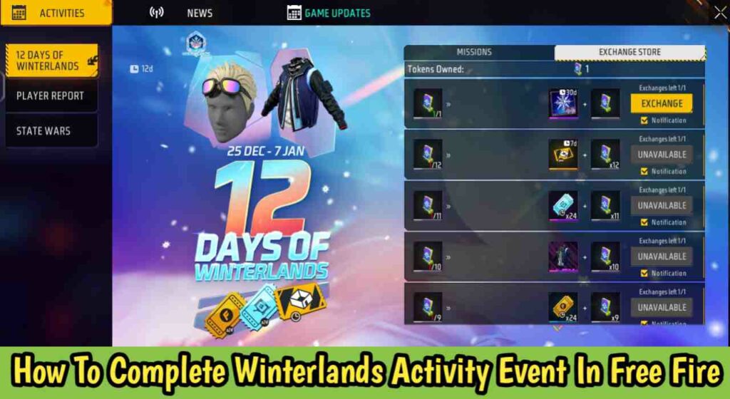 How To Complete Winterlands Activity Event In Free Fire Max?