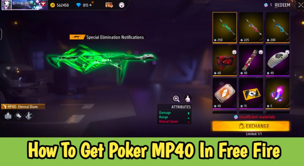 How To Get Poker MP40 In Free Fire