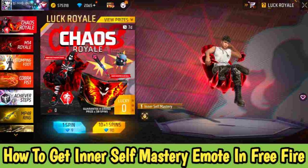 How To Get Inner Self Mastery Emote In Free Fire Max
