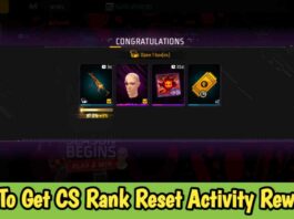 How To Get CS Rank Reset Activity Rewards In Free Fire