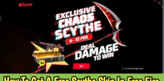 How To Get A Free Scythe Skin In Free Fire