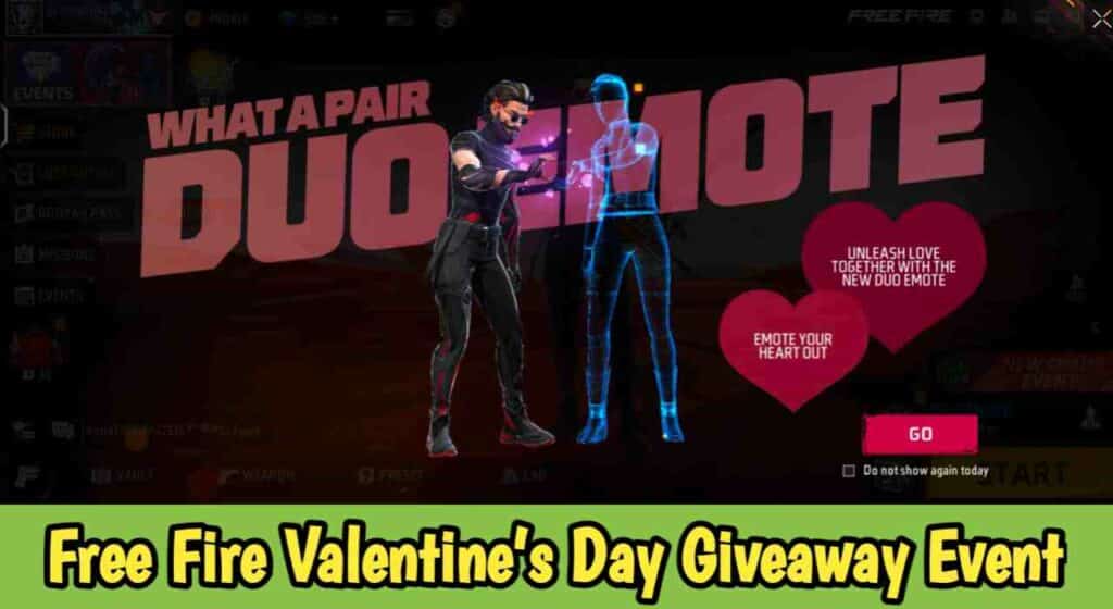 Free Fire Valentine’s Day Giveaway Event
