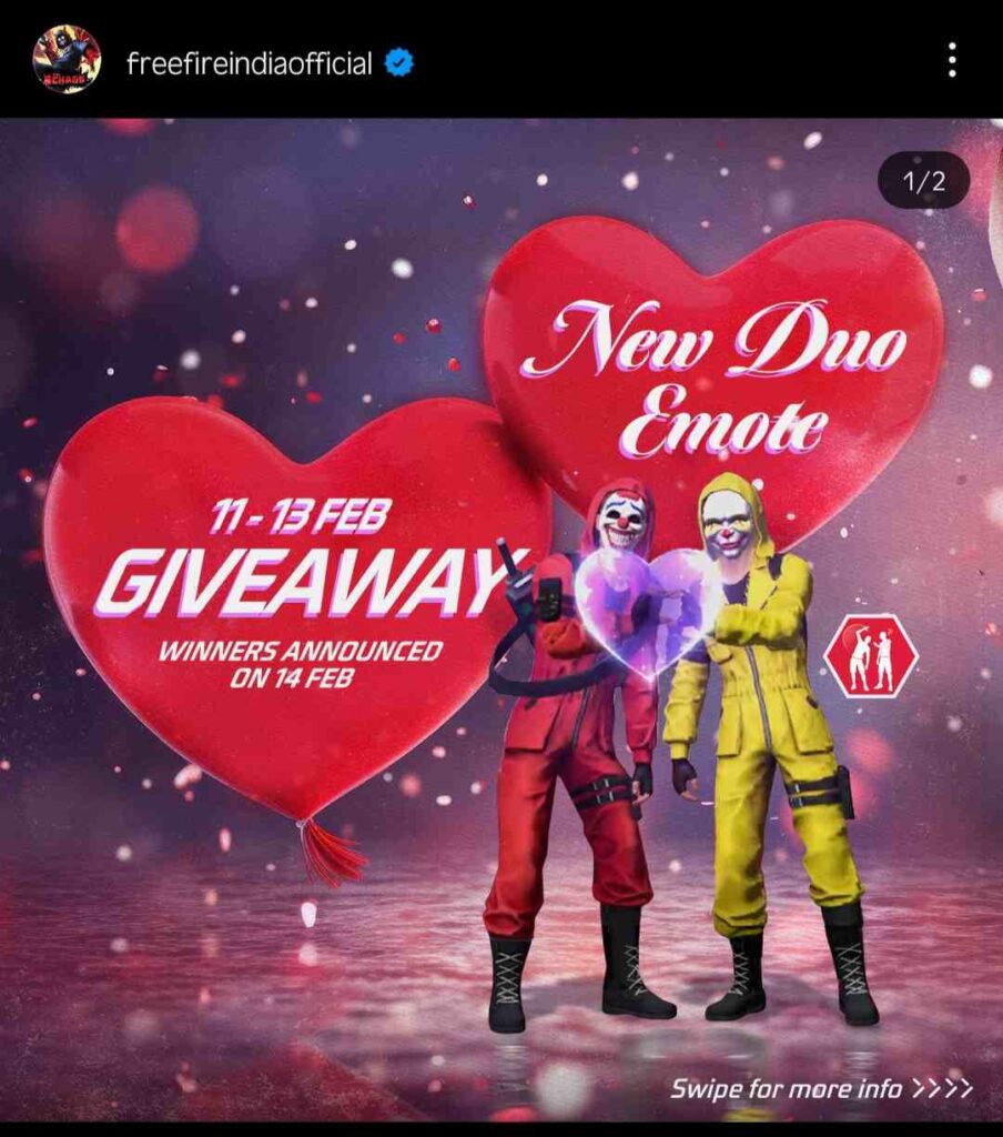 Free Fire Valentine’s Day Giveaway Event