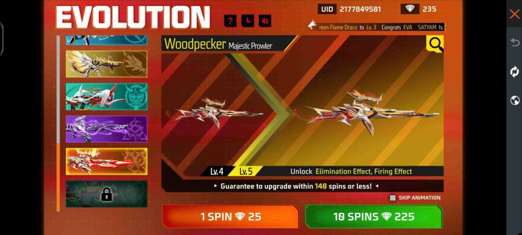 New Event In Free Fire Max: The Evolution Upgrade